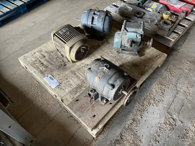 Asst. of electric motors & gear boxes to include: